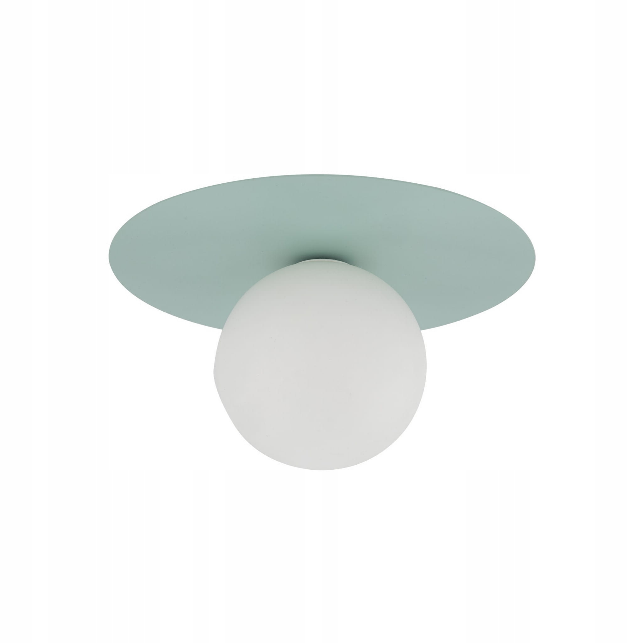 Kinkiet ścienny z miętową rozetą i szklanym mlecznym kloszem Tk Lighting