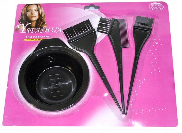 ZESTAW DO FARBOWANIA WŁOSÓW MISKA + 3 PĘDZLE KOMPLET DO KOLORYZACJI