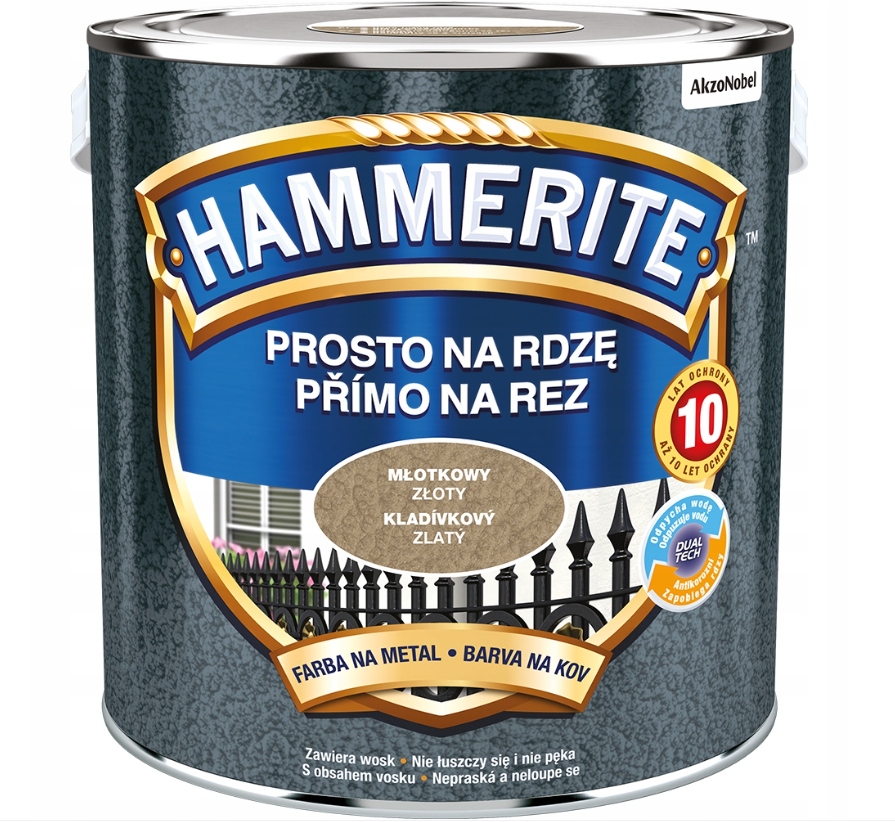 Farba HAMMERITE złoty młotkowy 0,25 L