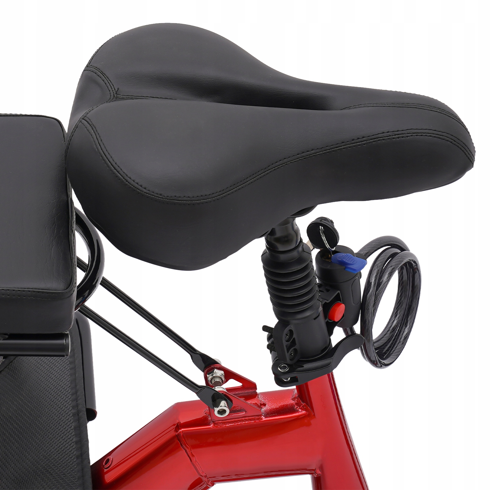 14-Calowy Rower Trójkołowy Składany Dla Dorosłych Czerwony Rowerek Z Koszyk Wyposażenie dodatkowe błotniki dzwonek koszyk koszyk na bidon