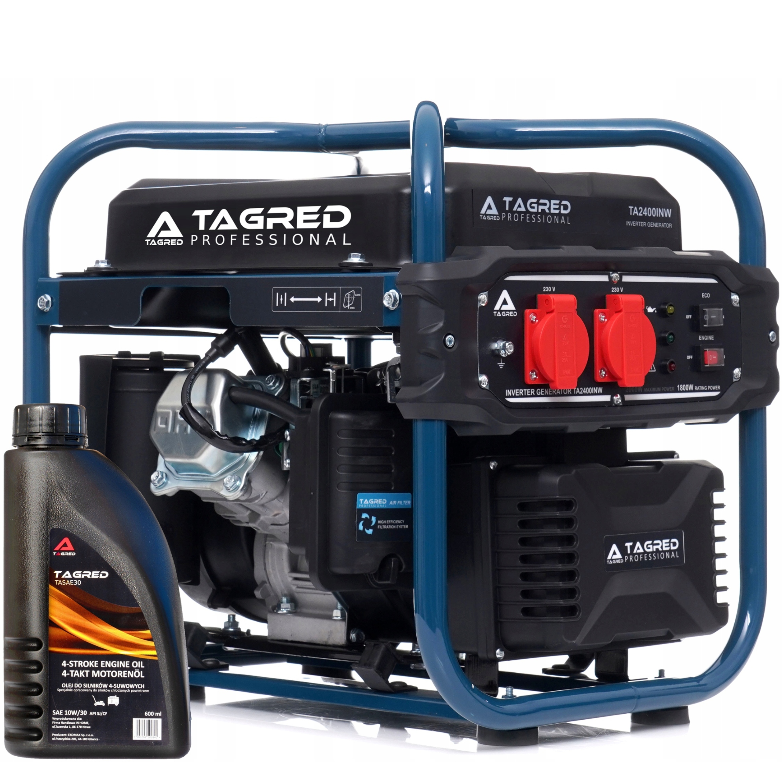 AGREGAT PRĄDOTWÓRCZY 2400W INWERTER 100% MIEDZIANA PRĄDNICA DO KAMPERA OLEJ