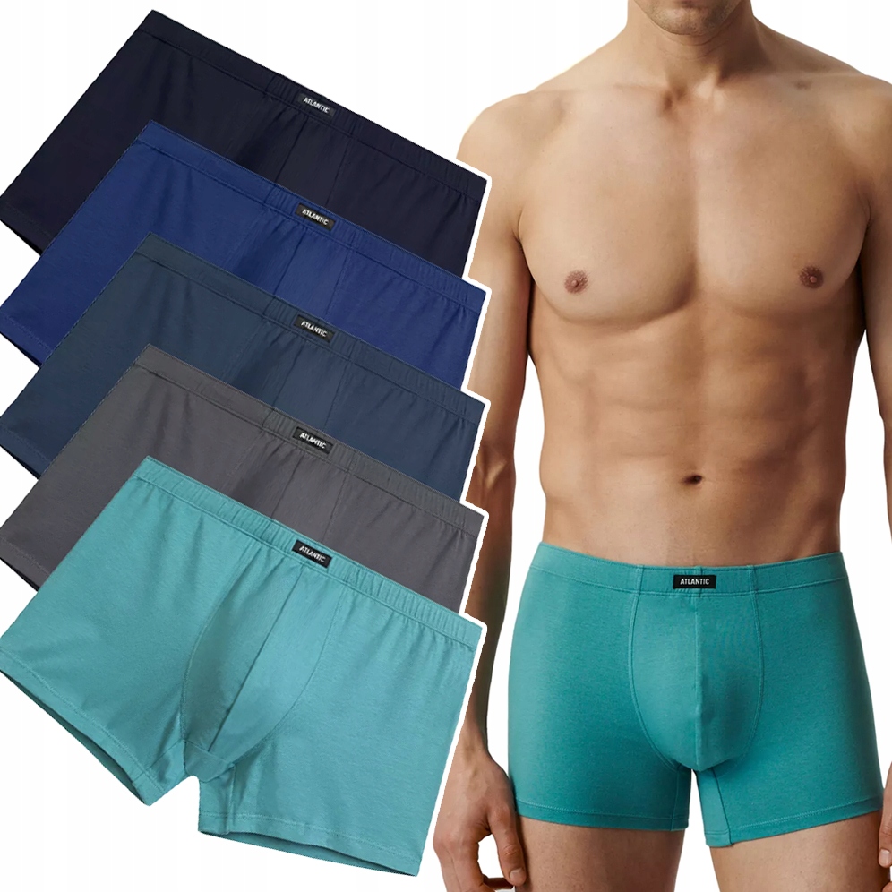 Pánské Boxerky Atlantic 5SMH-002, přiléhavé šortky, 5 Barev XXL