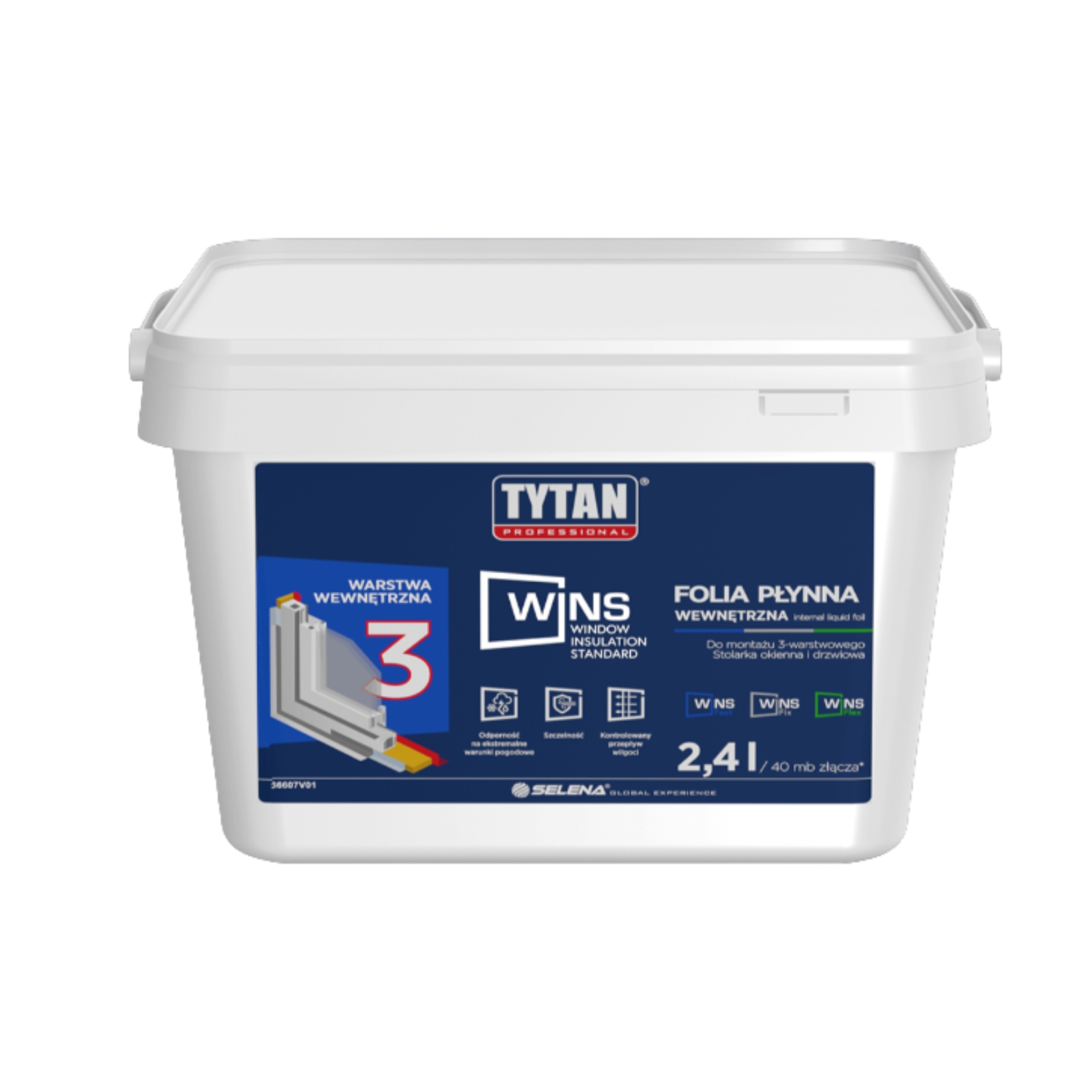 Titan Wins Fólie Tekutá 2,4 l Vnitřní Vzduchotěsná Montáž Oken Antracit