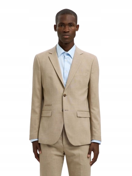 Selected Pánské Sako Slim Béžové S Vlnou 42 J7C