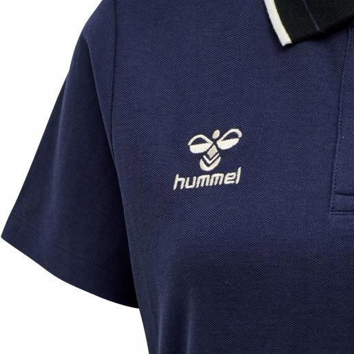 HUMMEL GRANATOWA KOSZULKA POLO LOGO KONTRAST F9A HMR__S Płeć kobieta