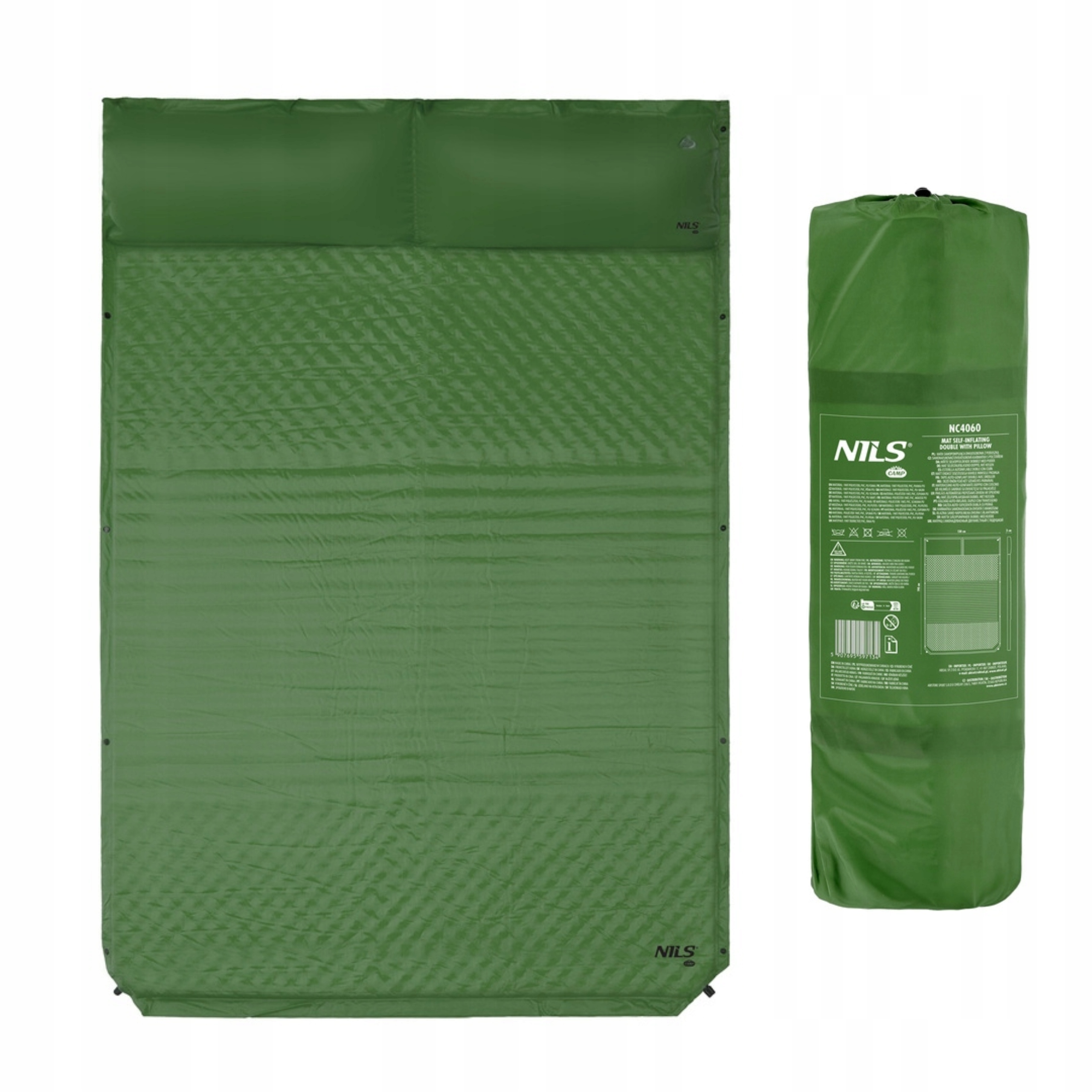 Samonafukovací dvoumístná podložka široká 130 cm, opravná sada Nils Camp