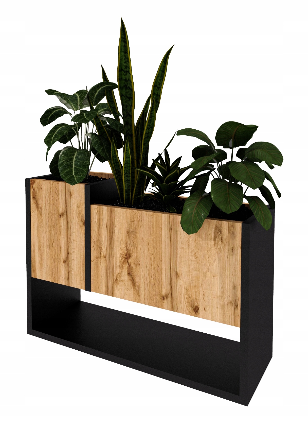 Stojan Na Kvety Drevený stojan na kvety loft Staré drevo 65 cm