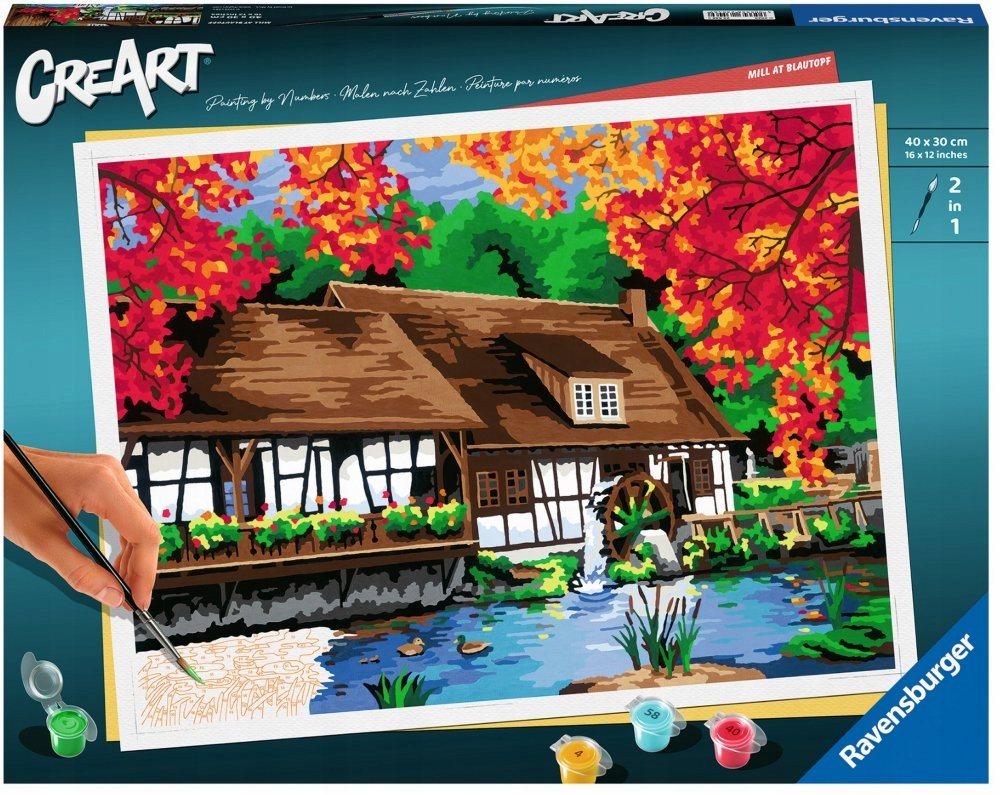 Creart Omalovánka Mlýn Barvičky Štětec Ravensburger
