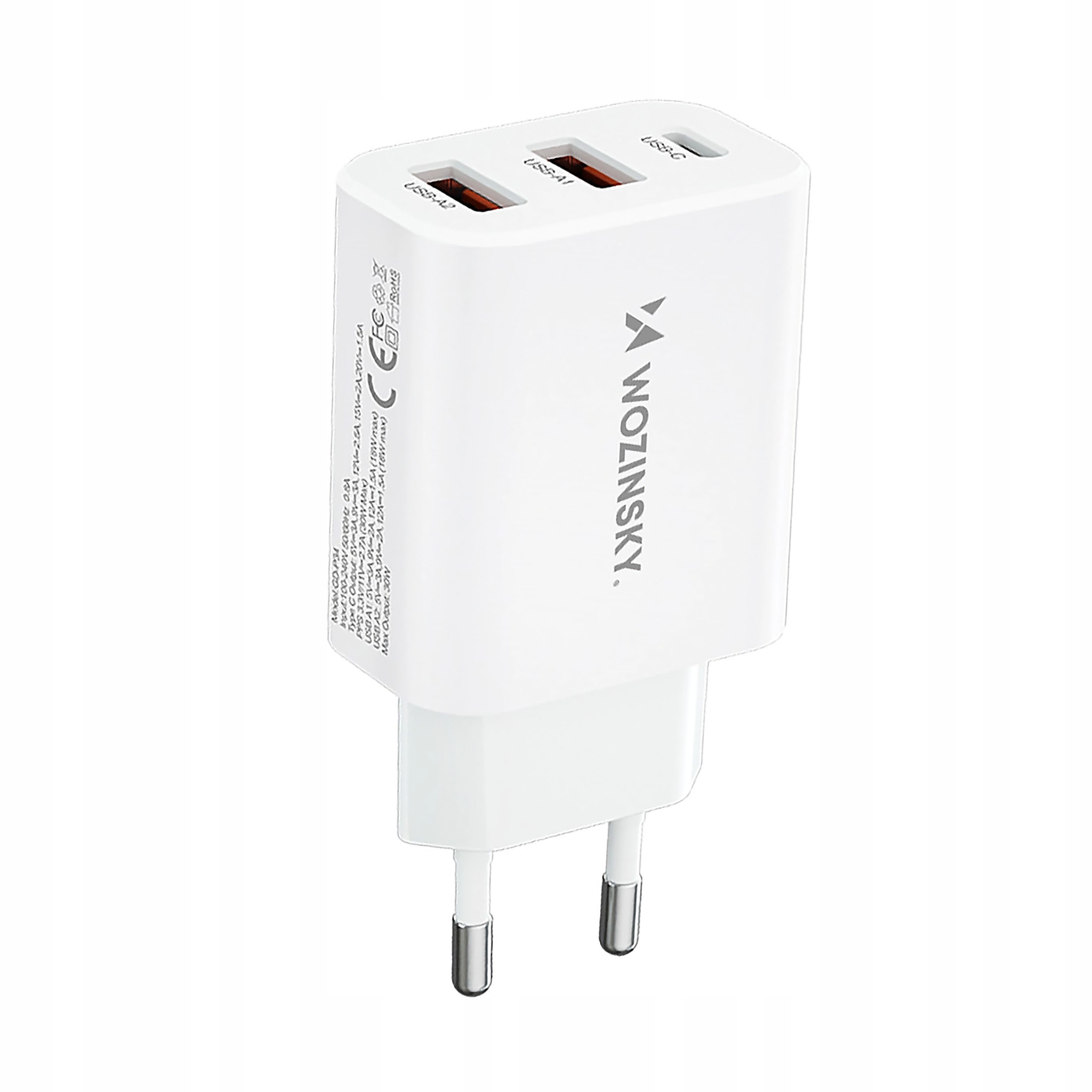 Ładowarka sieciowa Wozinsky Cwcucw 30W Usb-c 2 x Usb-a biała