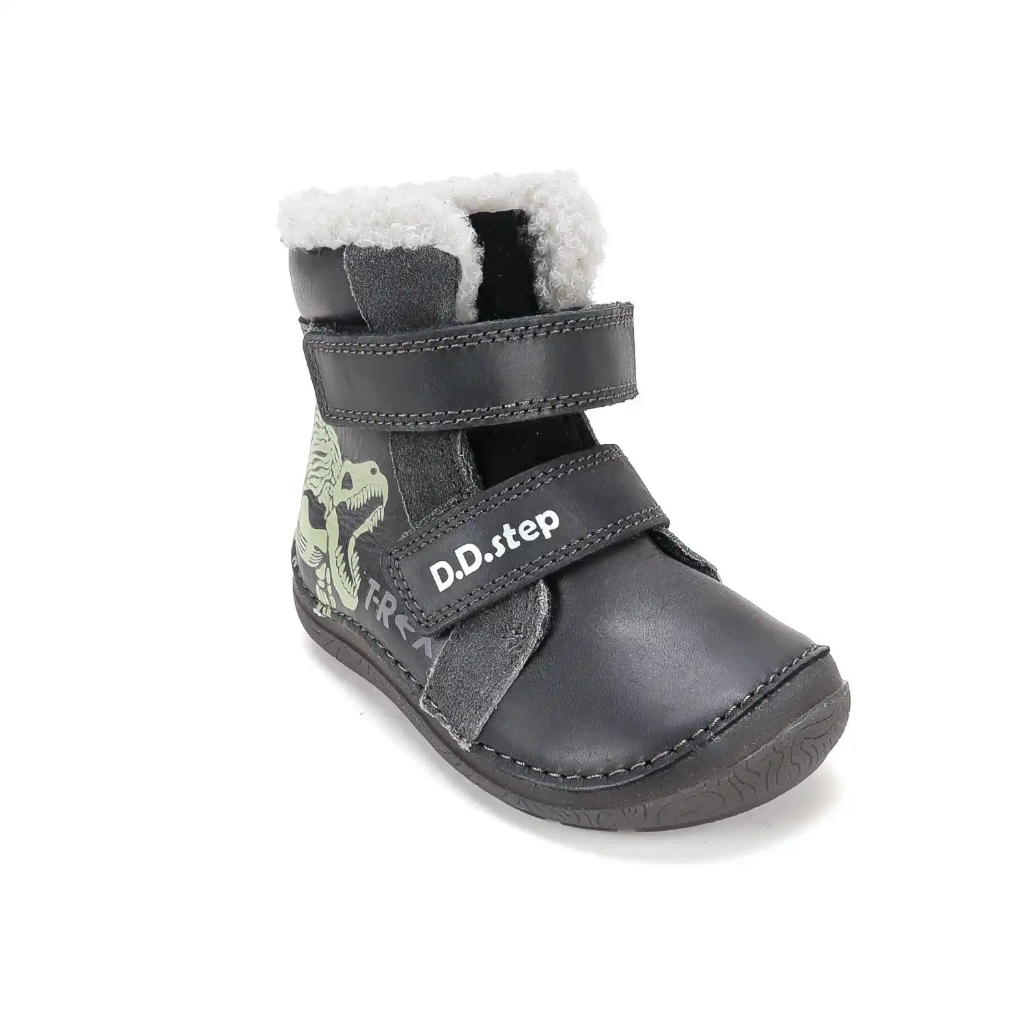 Buty zimowe chłopięce barefoot D.D.Step Black naturalna wełna 28