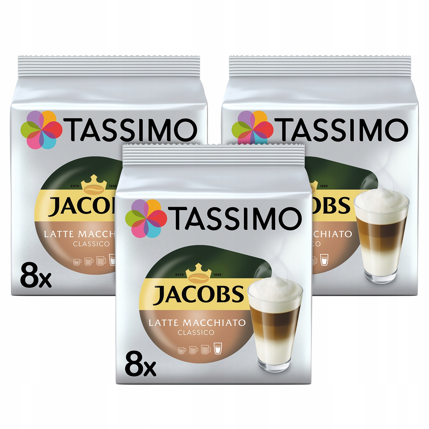 Tassimo Jacobs Latte Macchiato Classico, 3x8 sztuk [24 kapsułki]