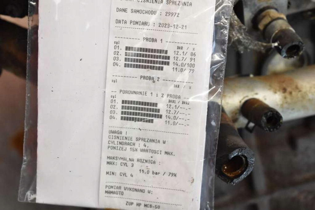 engine pillar petrol HYUNDAI GETZ 1.3 12V 82 KM 02-05 KOMPRESJA