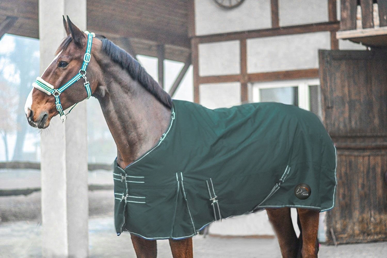 HKM,Derka padokowa na polarze z odpinanym kapturem Winter Time 145 DGreen