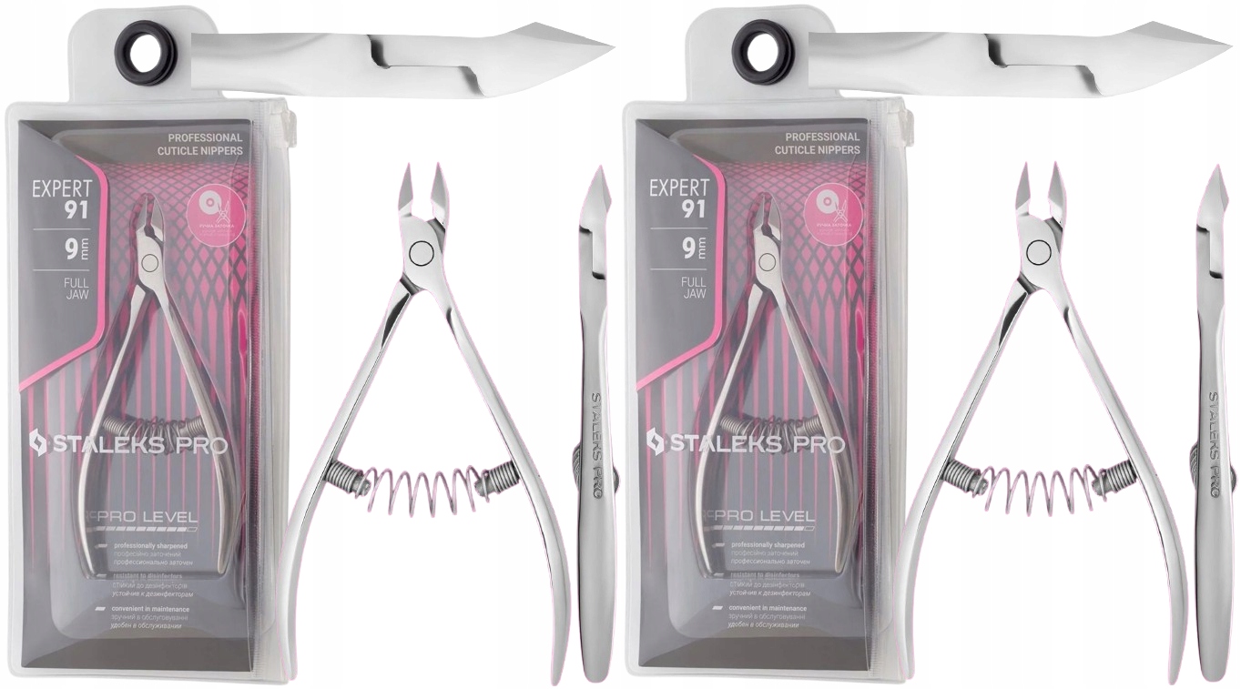 2 kusy Staleks Profesionální kleště na kůži Expert 91 9 mm Přesné