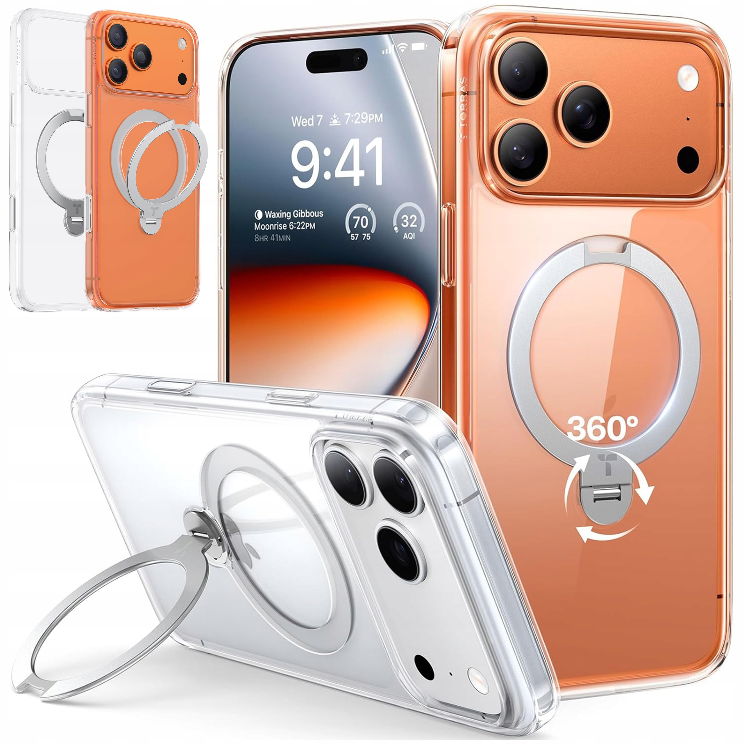 Torras Ostand Spin Case – Pouzdro MagSafe s držákem pro iPhone 17 Pro Max