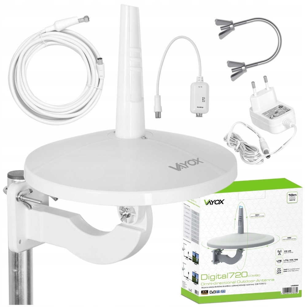 Všesměrová Anténa DVB-T2 Digital720 4K Tv Vayox