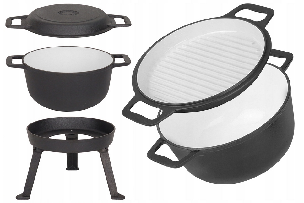 KOCIOŁEK ŻELIWNY MYŚLIWSKI EMALIOWANY 3W1 PIECZONKI 10L GRATIS PODPAŁ MK602 Kod producenta MK-602