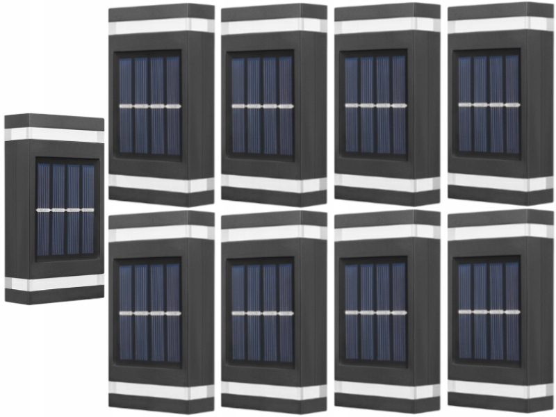 9x Venkovní solární Led lampa Světlo Nástěnné svítidlo se senzorem soumraku