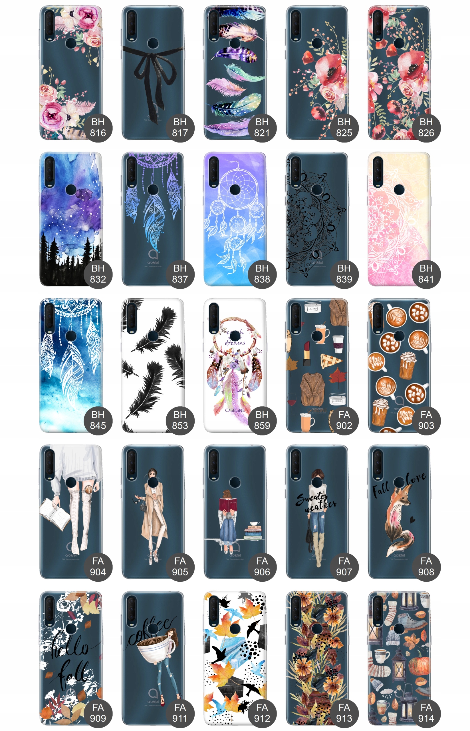 Etui do Alcatel 1S 2020 case wzory guma