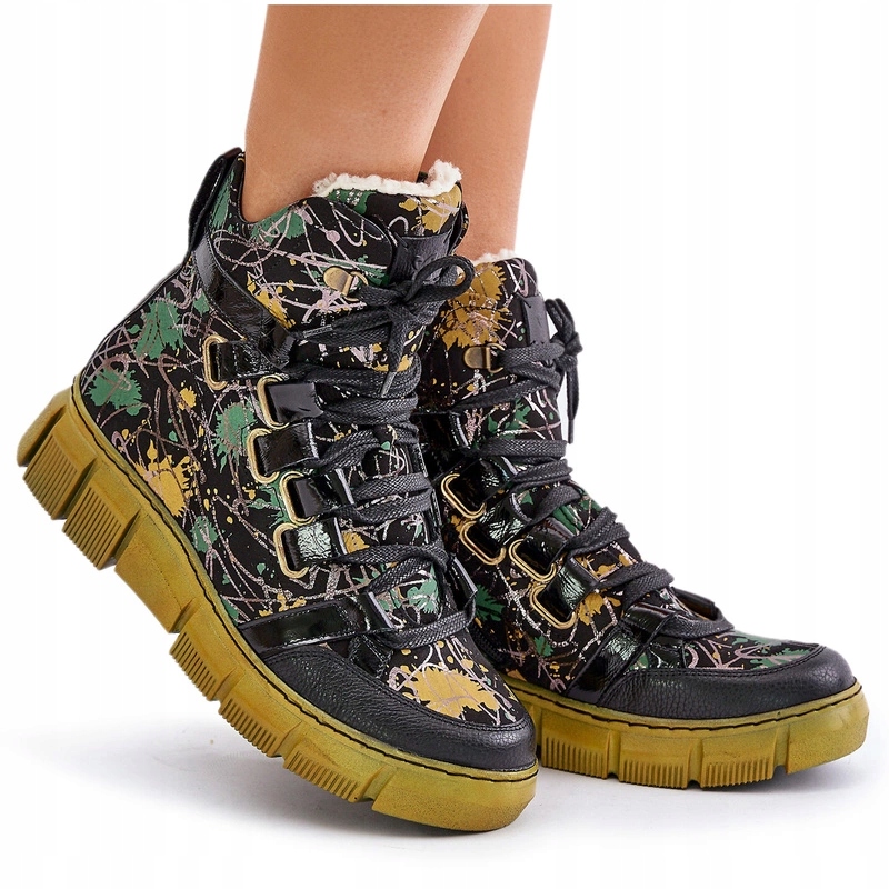 Kožené Šněrovací Kotníkové Boty Maciejka 06158-07 Žluté 36