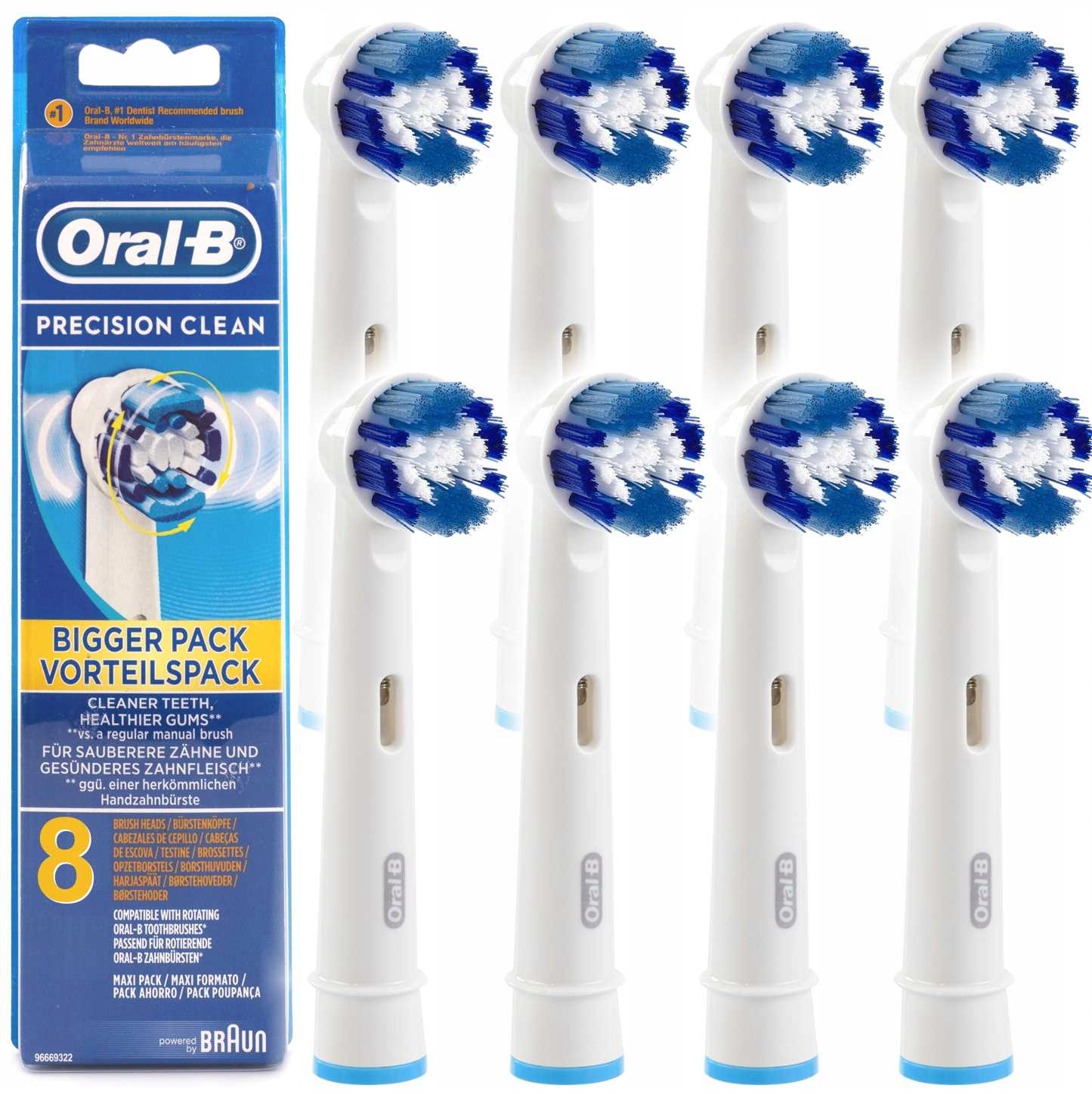 8x KOŃCÓWKI ORYGINALNE ORAL-B PRECISION CLEAN EB20 DO VITALITY