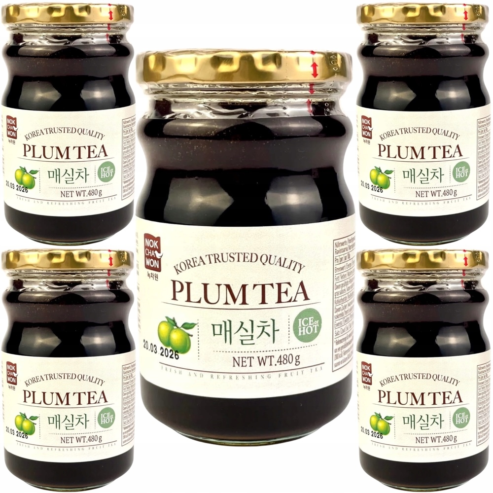 5x Herbata Koreańska Śliwkowa Owocowa Orzeźwiająca Ice & Hot 480g Nokchawon