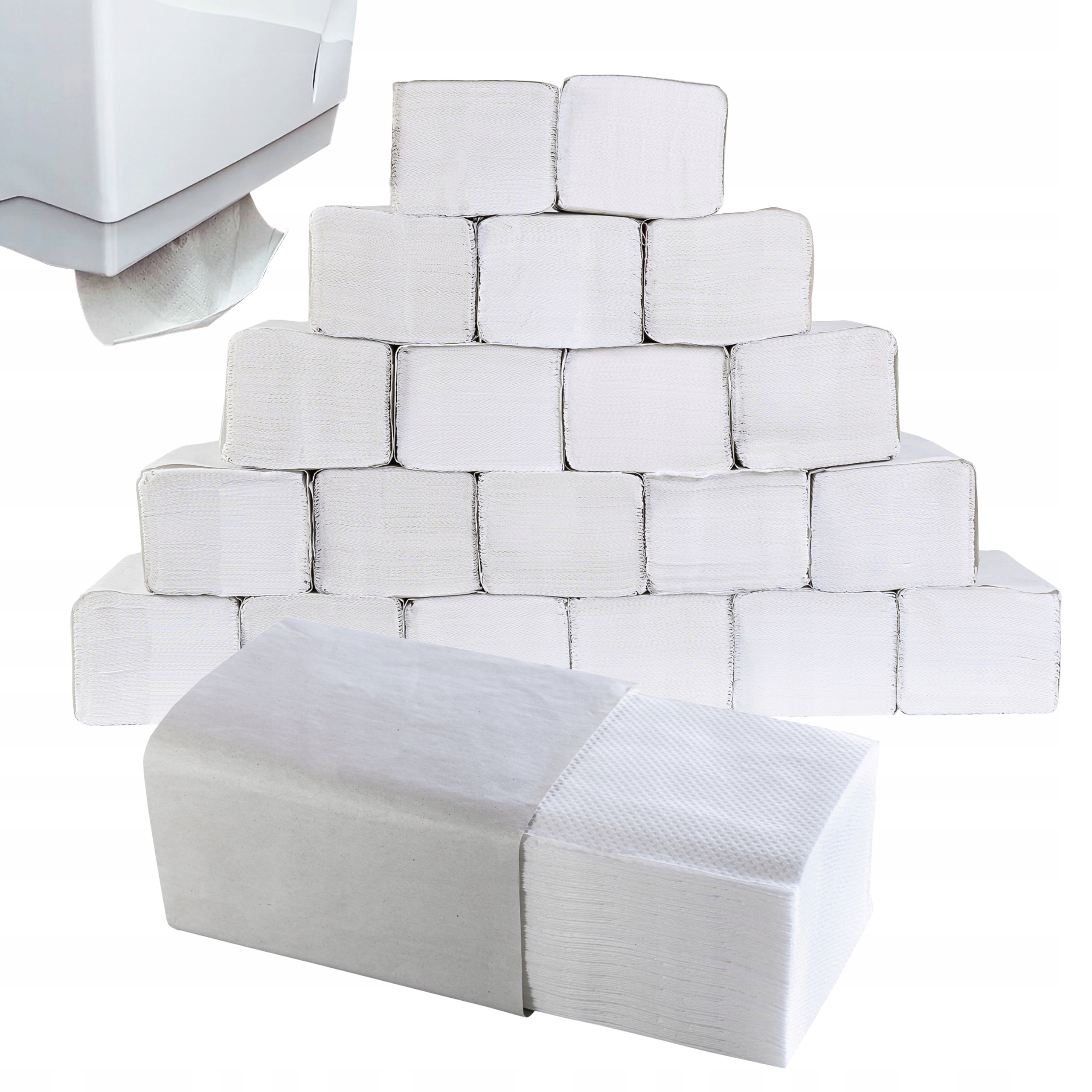 Levně Papírový Ručník Zz 1 vrstva Bílý pro podavače 4000 ks listů Celulóza