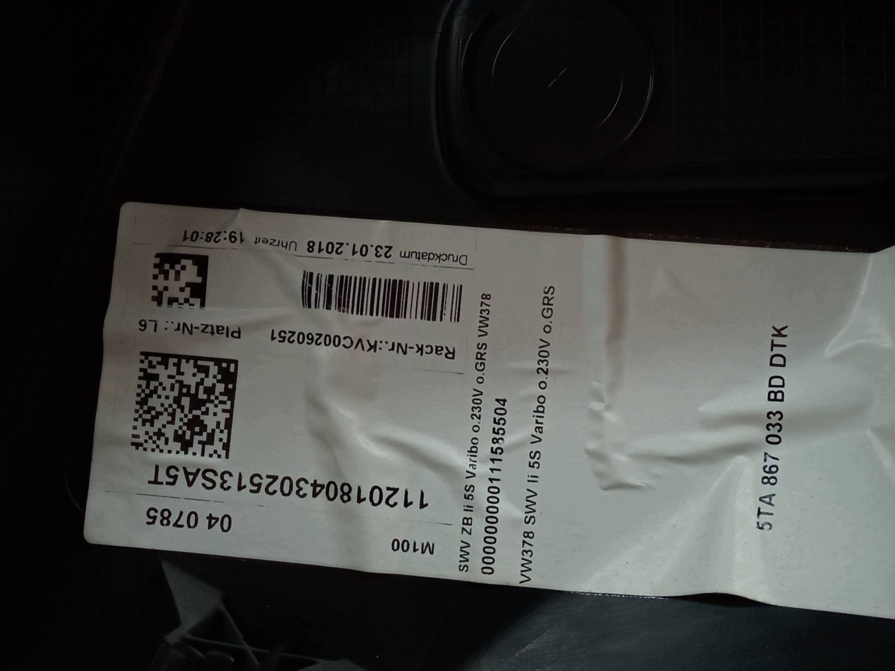 boot upholstery left 5TA867033 VW Volkswagen Touran III (2015- )