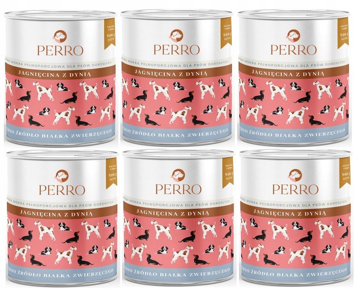 Levně Perro Monoproteinové Krmivo Vlhké jehněčí s dýní pro psa 6x800 g