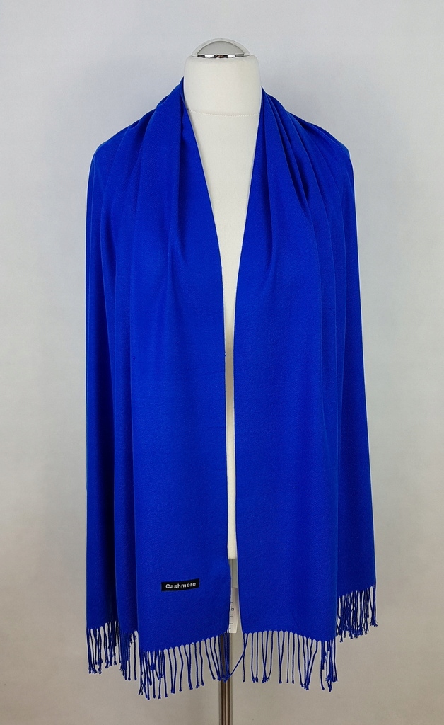 336 ELEGANCKI SZAL chabrowy CASHMERE Kolor niebieski