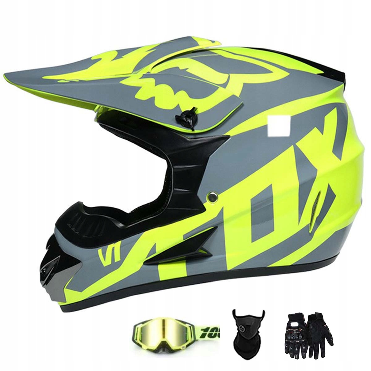 Motocyklová Přilba Crossová Lehká Enduro Quada Brýle Rukavice Maska L