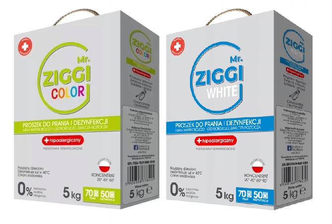 

Mr Ziggi proszek do prania kolor+biały 2x5kg Eko