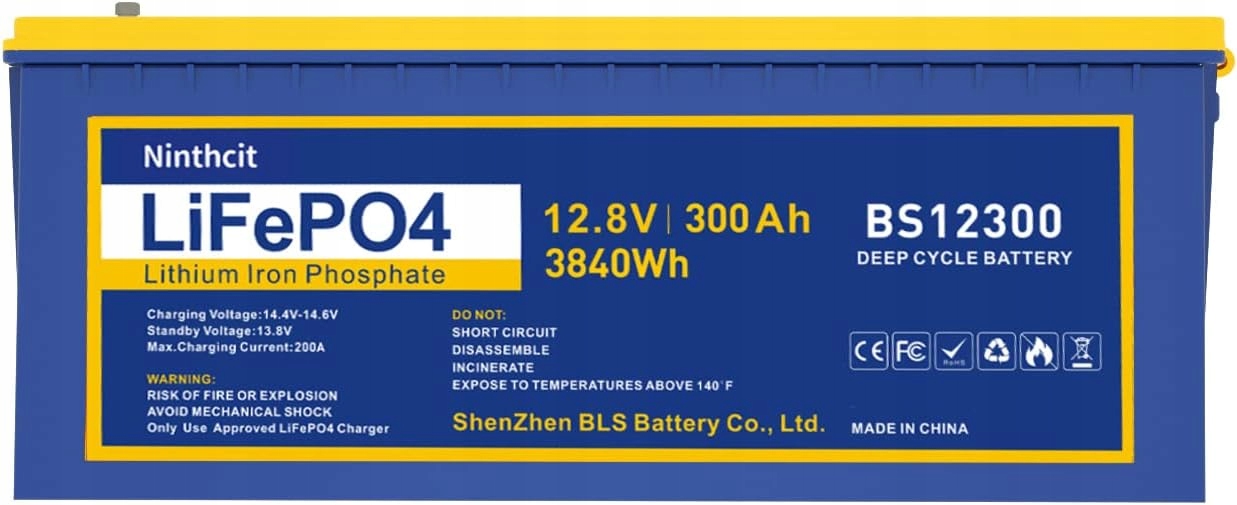 Akumulator Litowo-żelazowo-fosforanowy 12,8V 300 Ah Bms LiFePO4