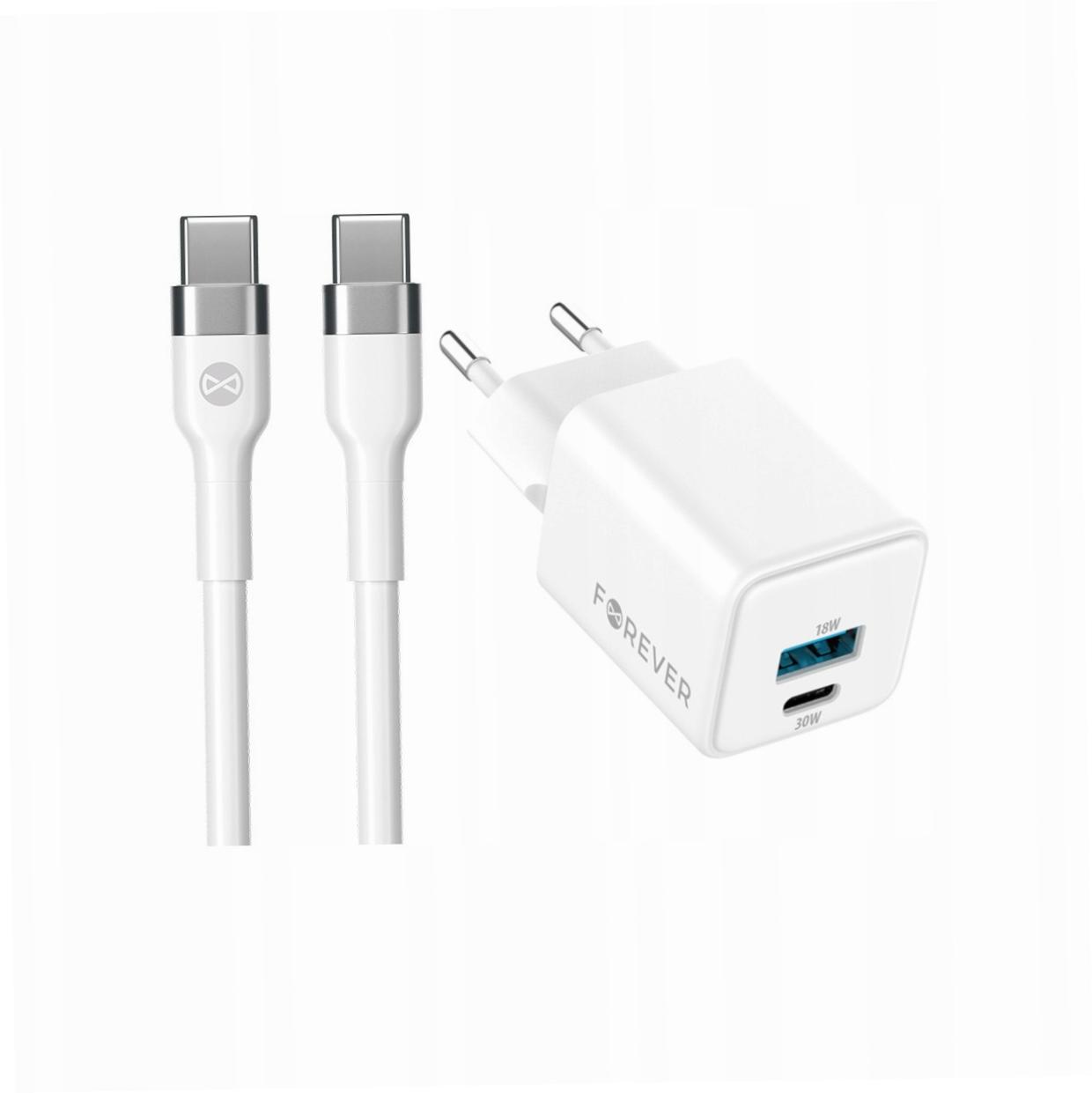 Szybka ładowarka GaN 30W 2 wejścia Usb i Usb-c z kablem do Realme C53