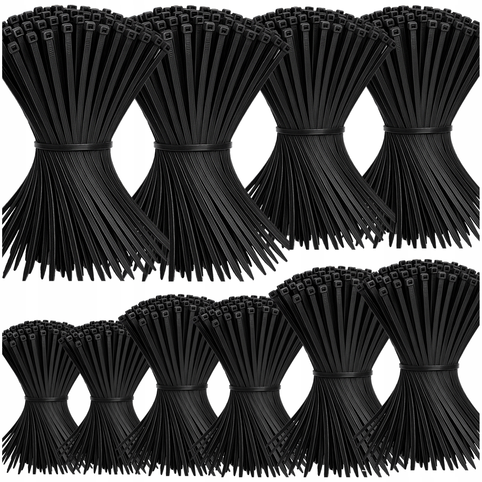 Sada Kabelových Upínacích Pásků Stahovací Pásky Stahovací Pásky Silné Černé 1000 Ks