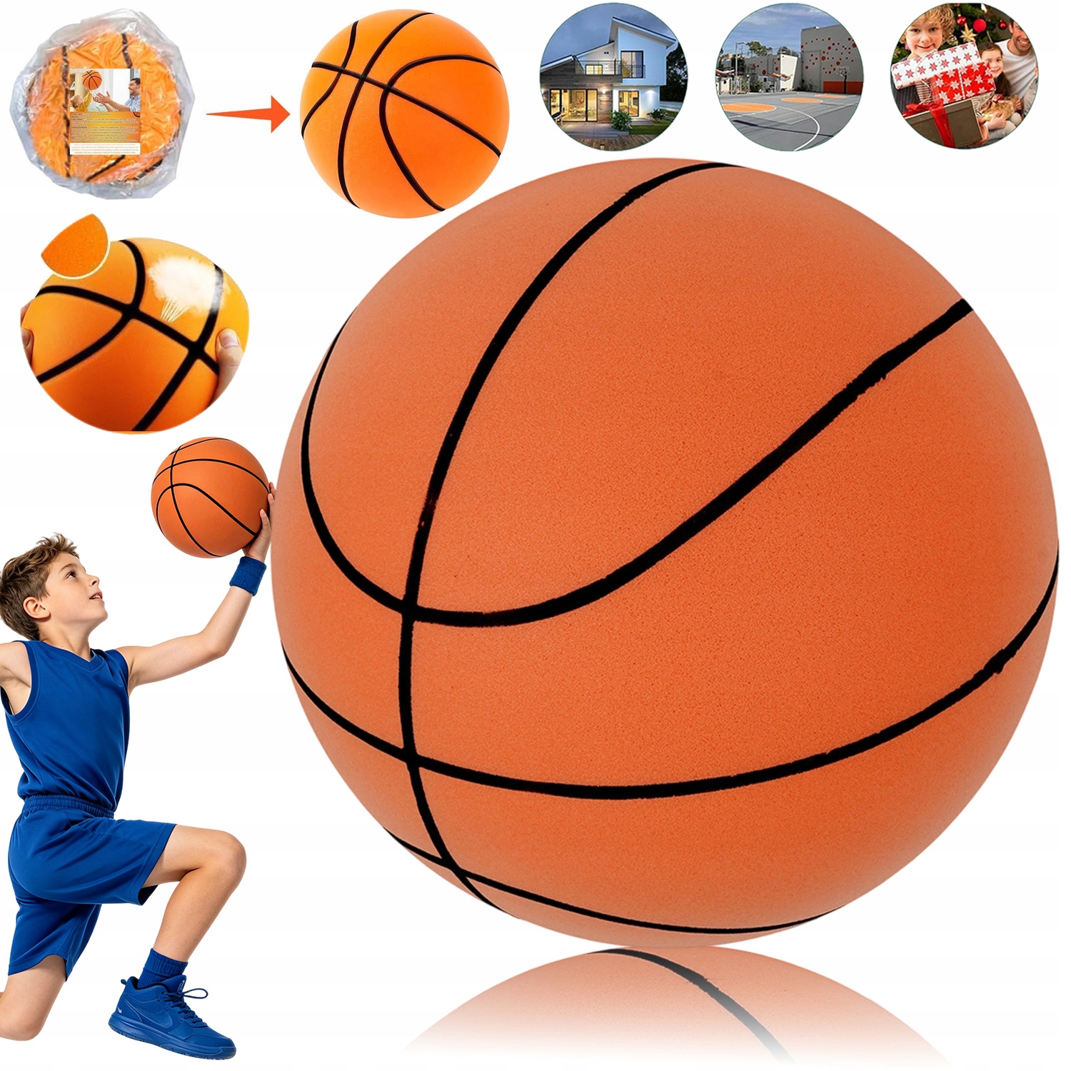 Cicha Piłka Do Koszykówki Dla Dzieci Do Gry Domu 24CM Silent Ball Piankowa