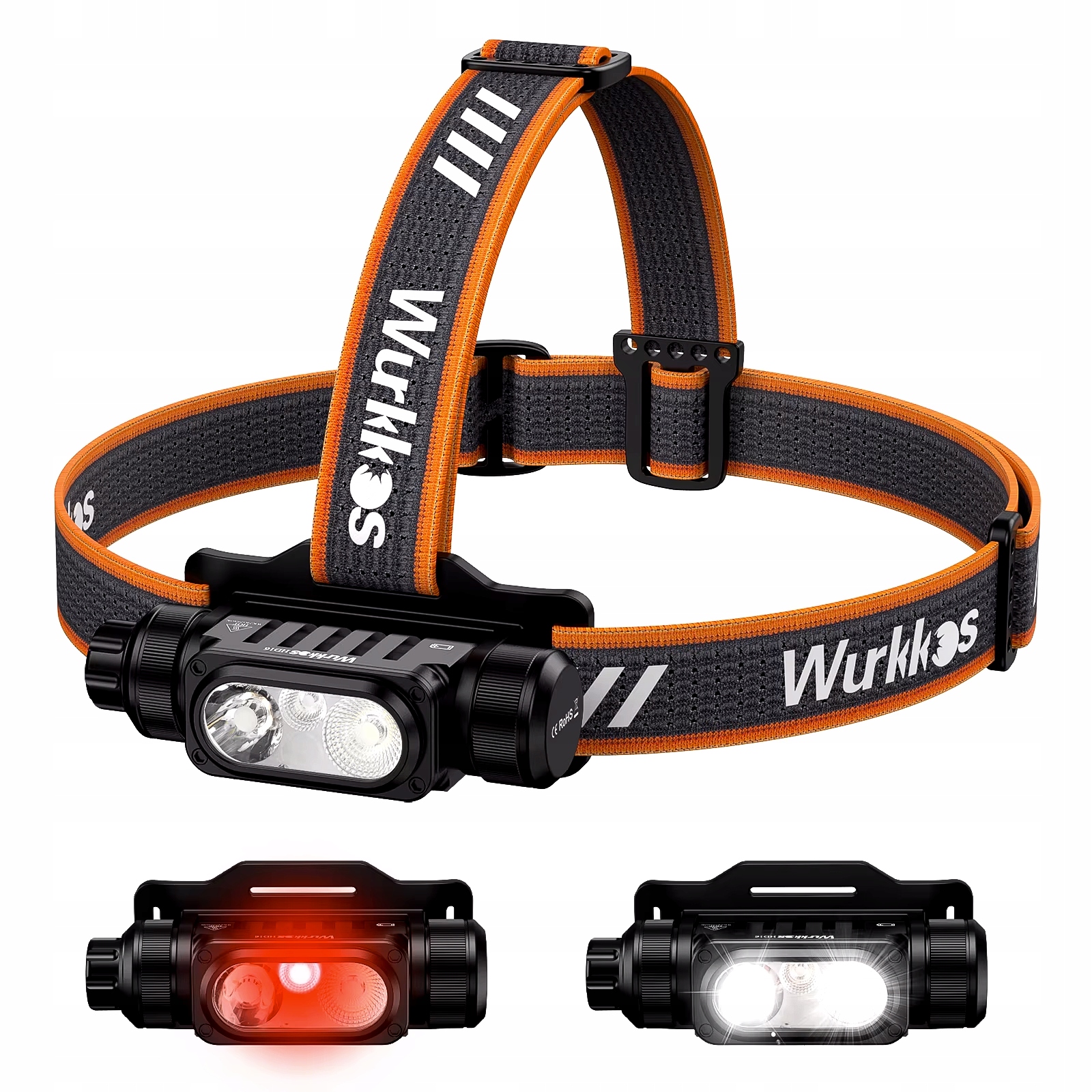 Latarka Czołowa Wurkkos HD16 2500lm Led 3 Tryby 18650 Czerwone/white