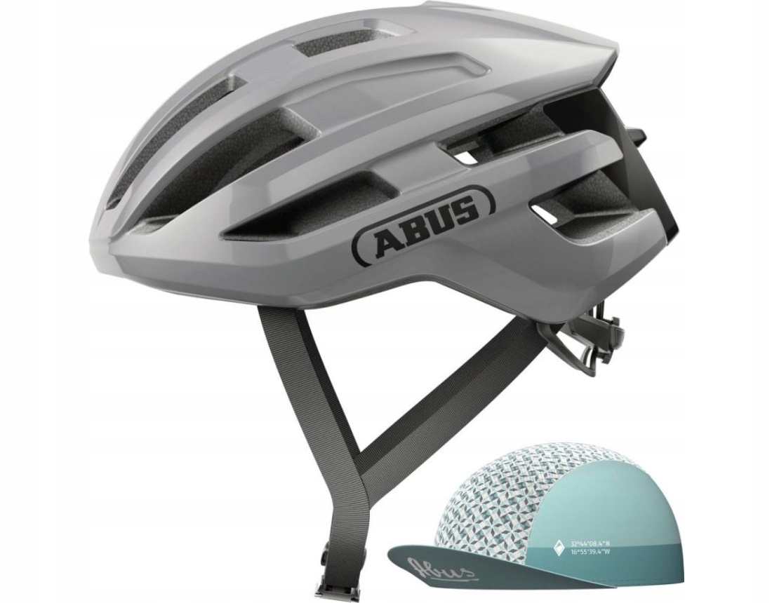 Helma Abus PowerDome Ace race grey M šedá bonus čepice pod helmu