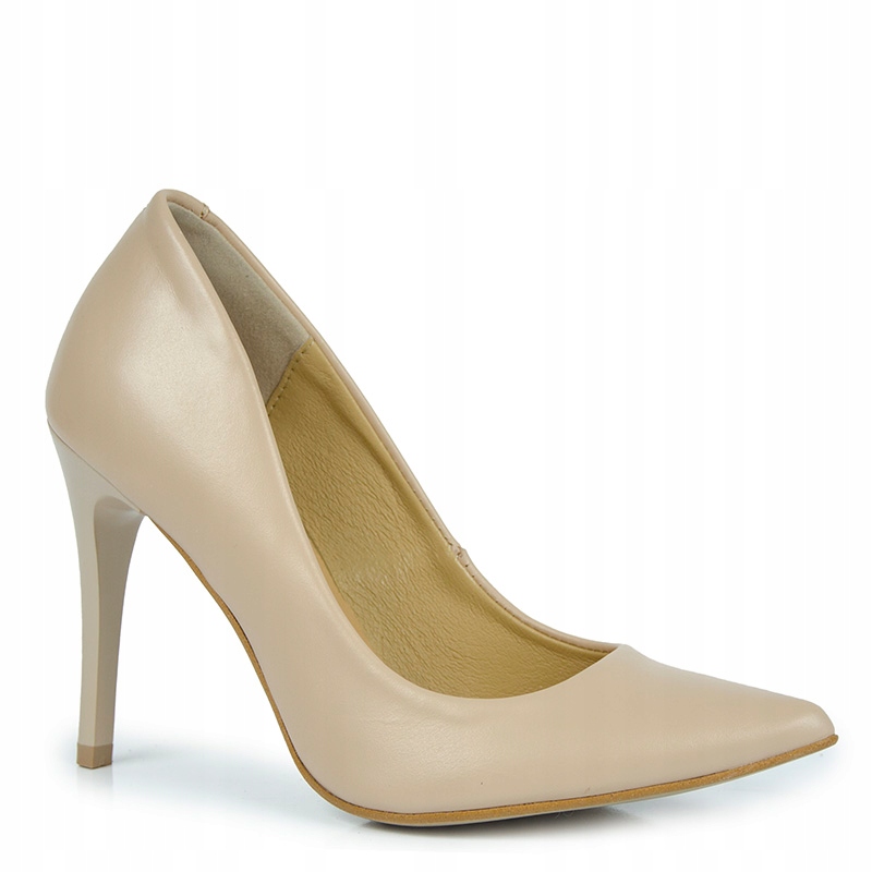 LaRoni E499 Lodičky Podpatky Špic Kůže Béžová