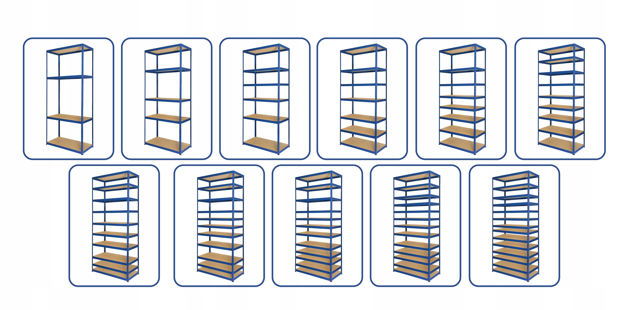 Regał metalowy regał magazynowy szpitalny HELIOS biały 213x120x50 5x400kg Rodzaj półek regulowane