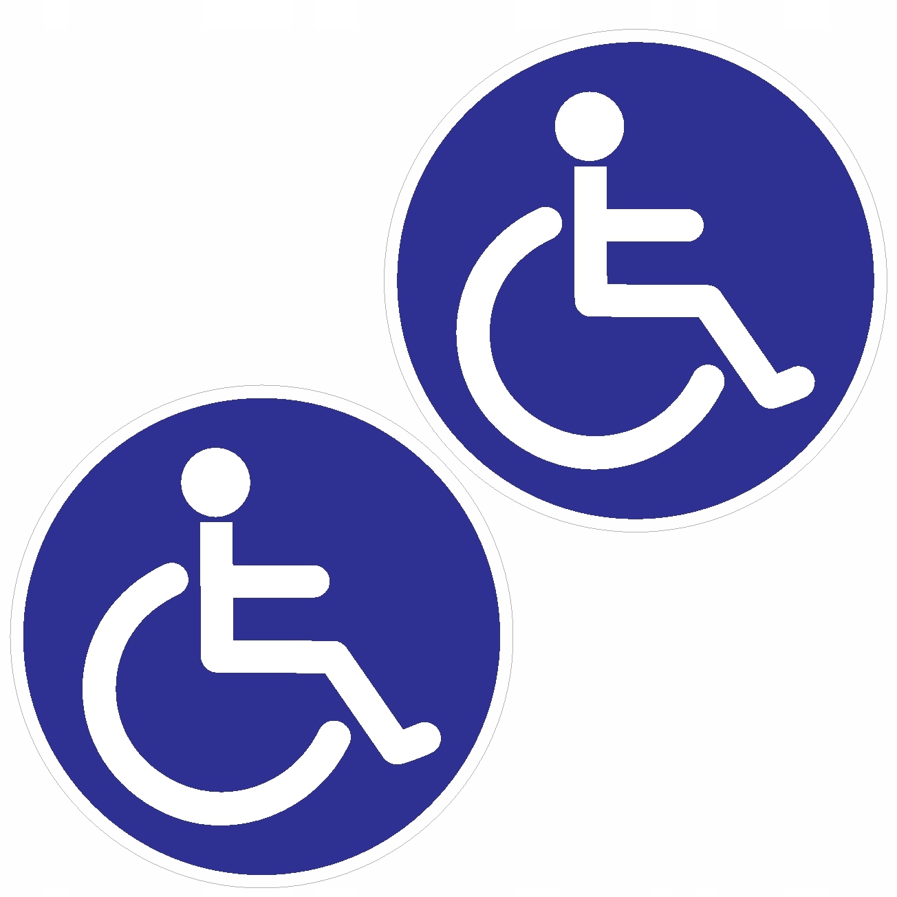 Naklejka Inwalida na Auto Symbol Osoby Niepełnosprawnej Wózek 7cm 2szt A306