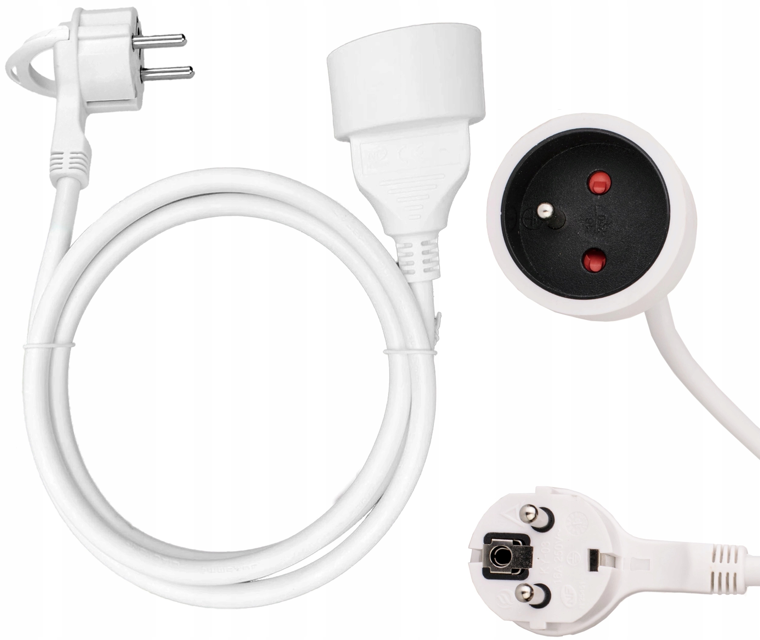 

Przedłużacz Kabel 1,5 m Pojedynczy Płaska Wtyczka