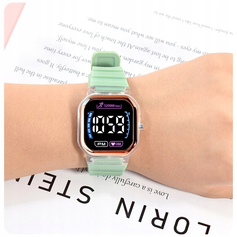 Children Electronic Watch LuminousWaterproof Squar Model /