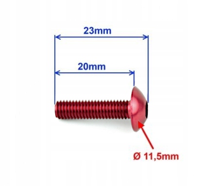 ŚRUBA OWIEWKI M5 ALUMINIOWA CZERWONA ŚRUBY 10SZT. Producent RacePro