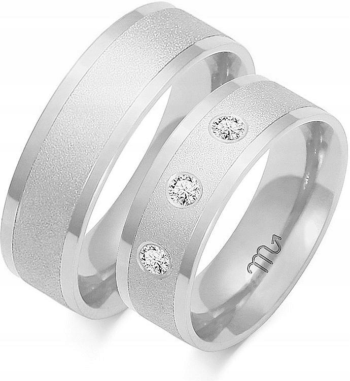 Snubní prsten z bílého zlata 14k 585 r 23 24 25 dámský, pánská kolekce