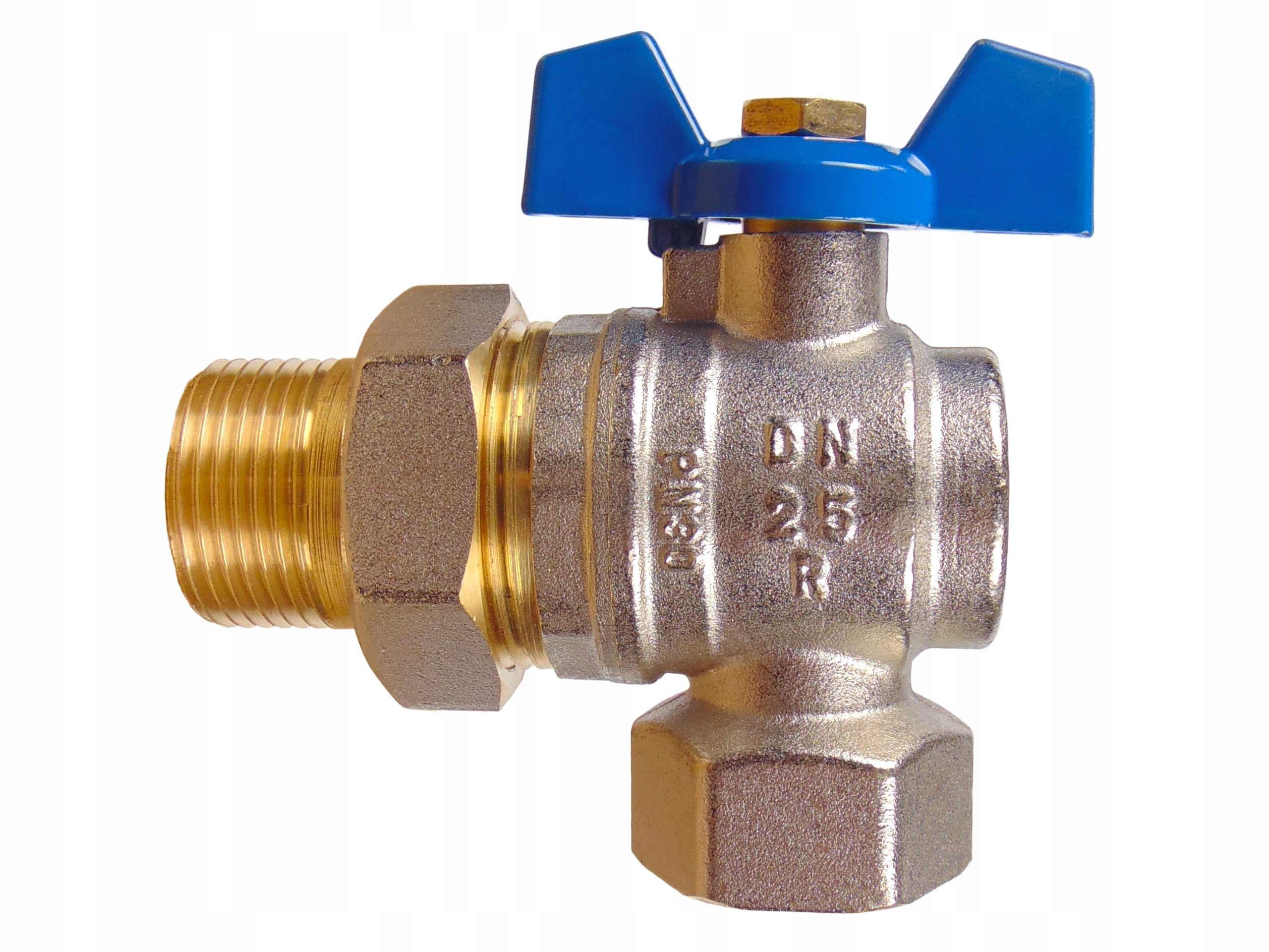 

Zawór kulowy ze śrubunkiem 3/4" kątowy PN30