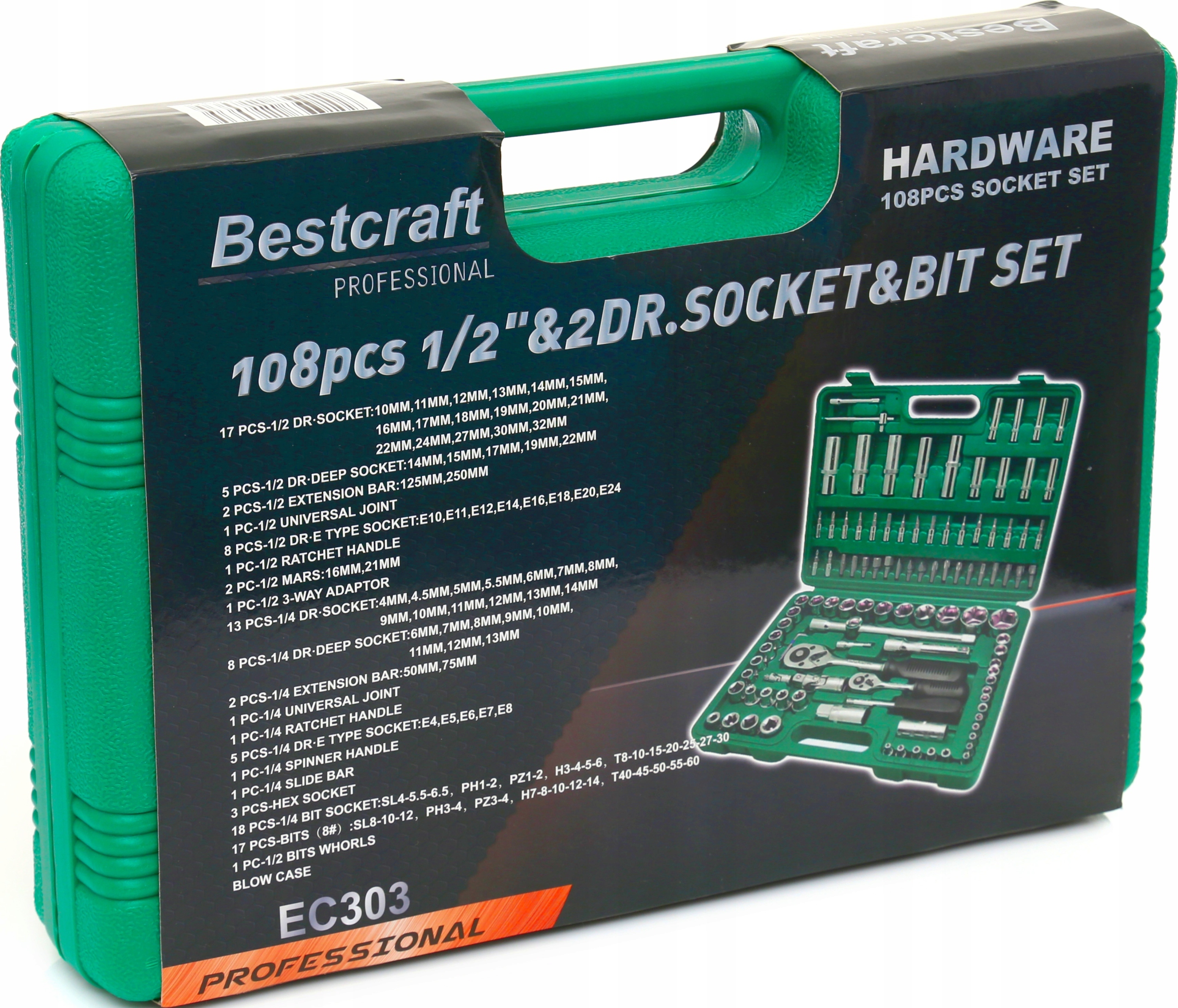 

Zestaw 108 Kluczy Klucze Nasadowe Torx Narzedziowy