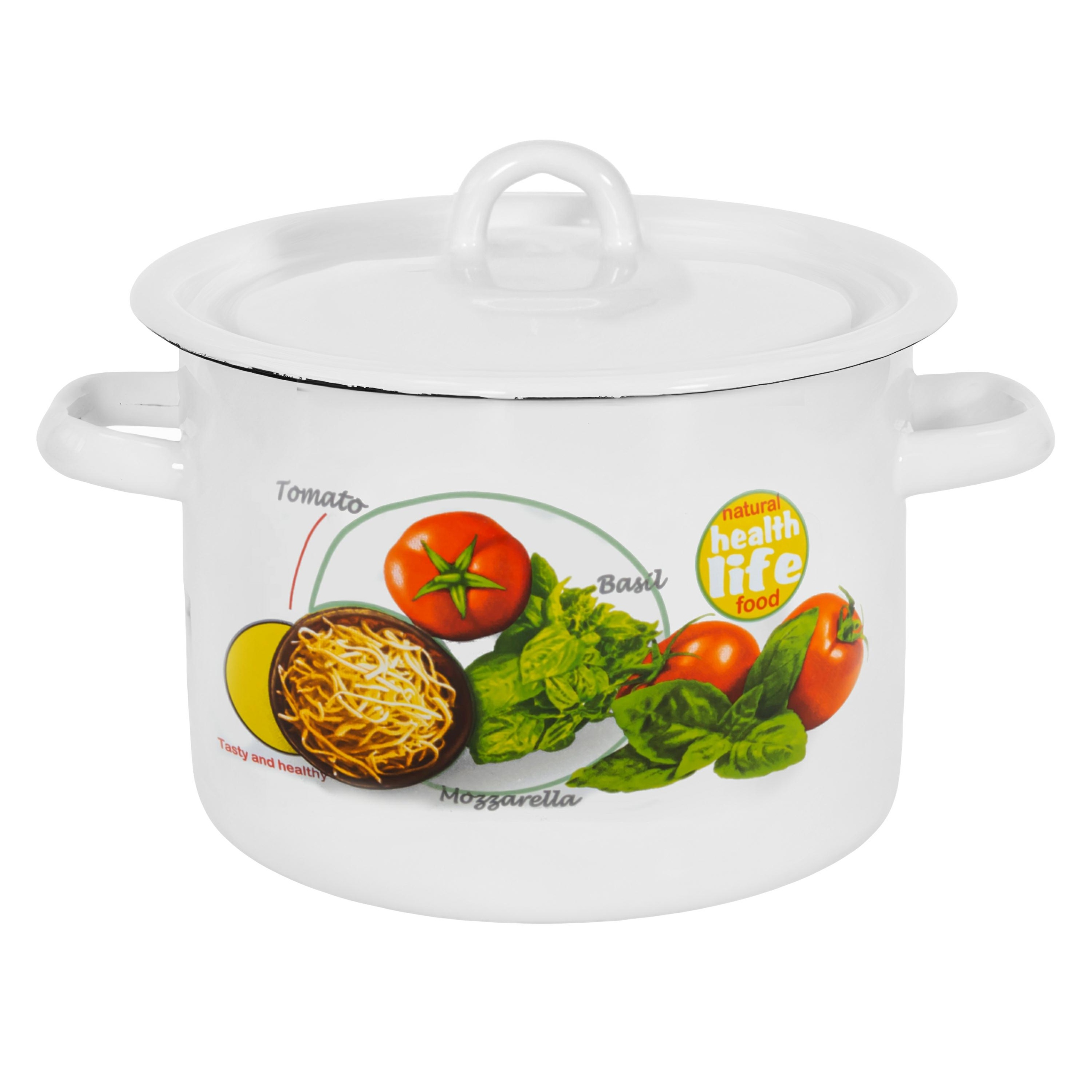 

Garnek emaliowany z pokrywką 16CM 2L Mozzarella