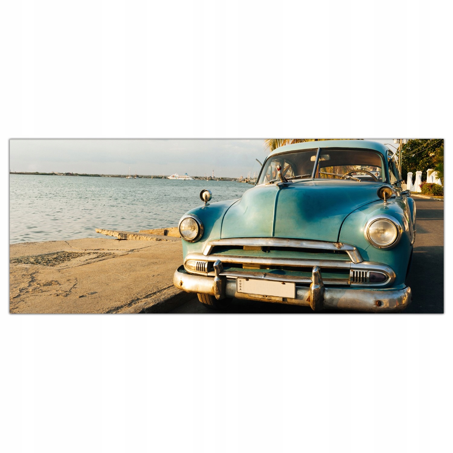 

Hartowany Obraz Szklany Auto na Plaży Woda 125x50