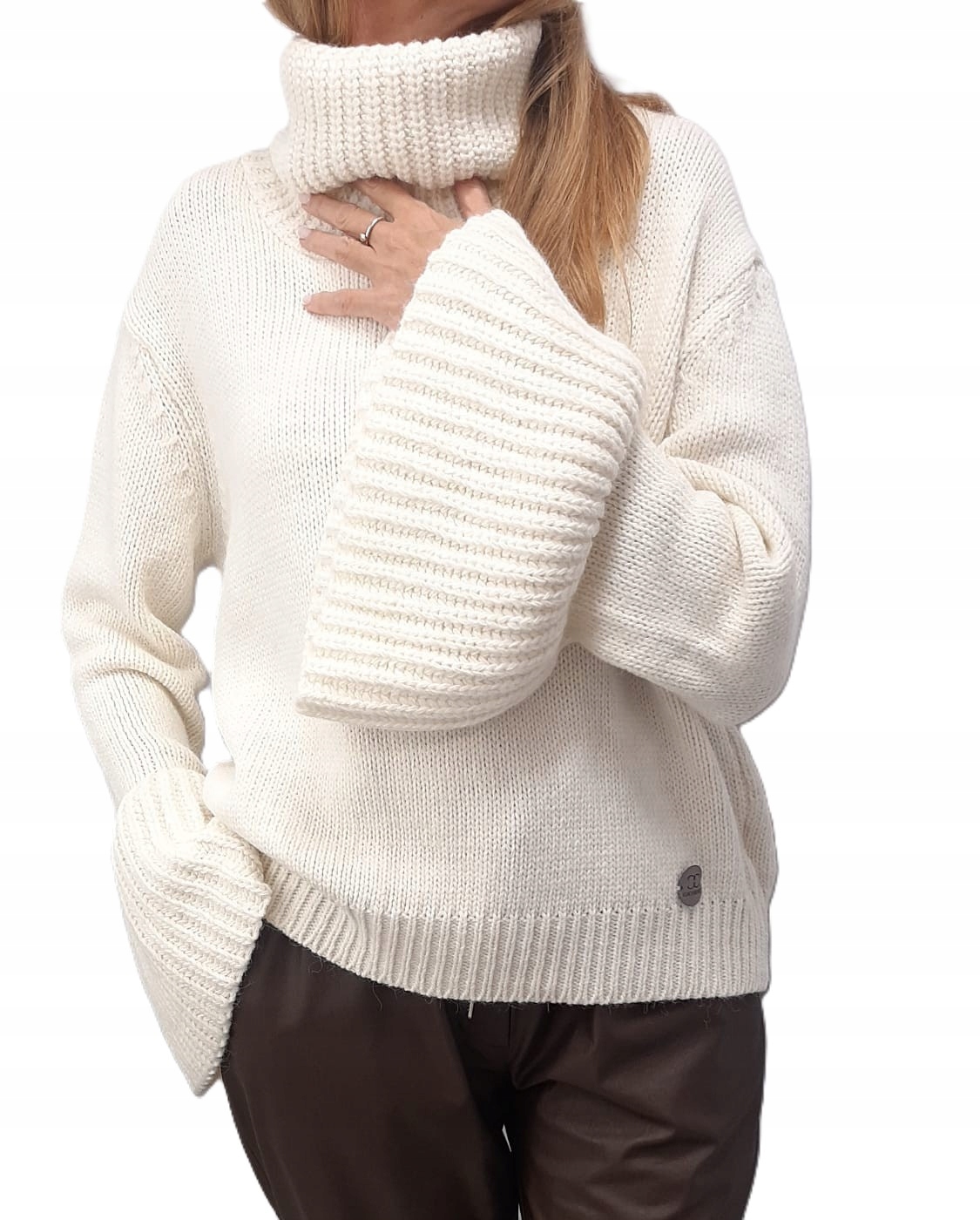 Cocomore Svetr Golf z vlny Zvonek Bílý Smetanový Novinka